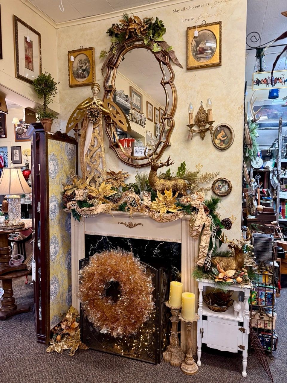 A Gilded Christmas Hearth